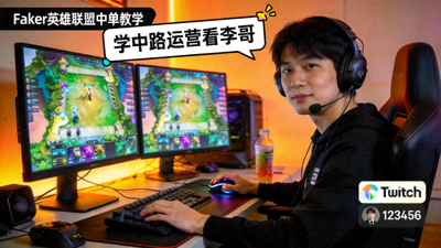 Faker英雄联盟中单教学直播画面截图